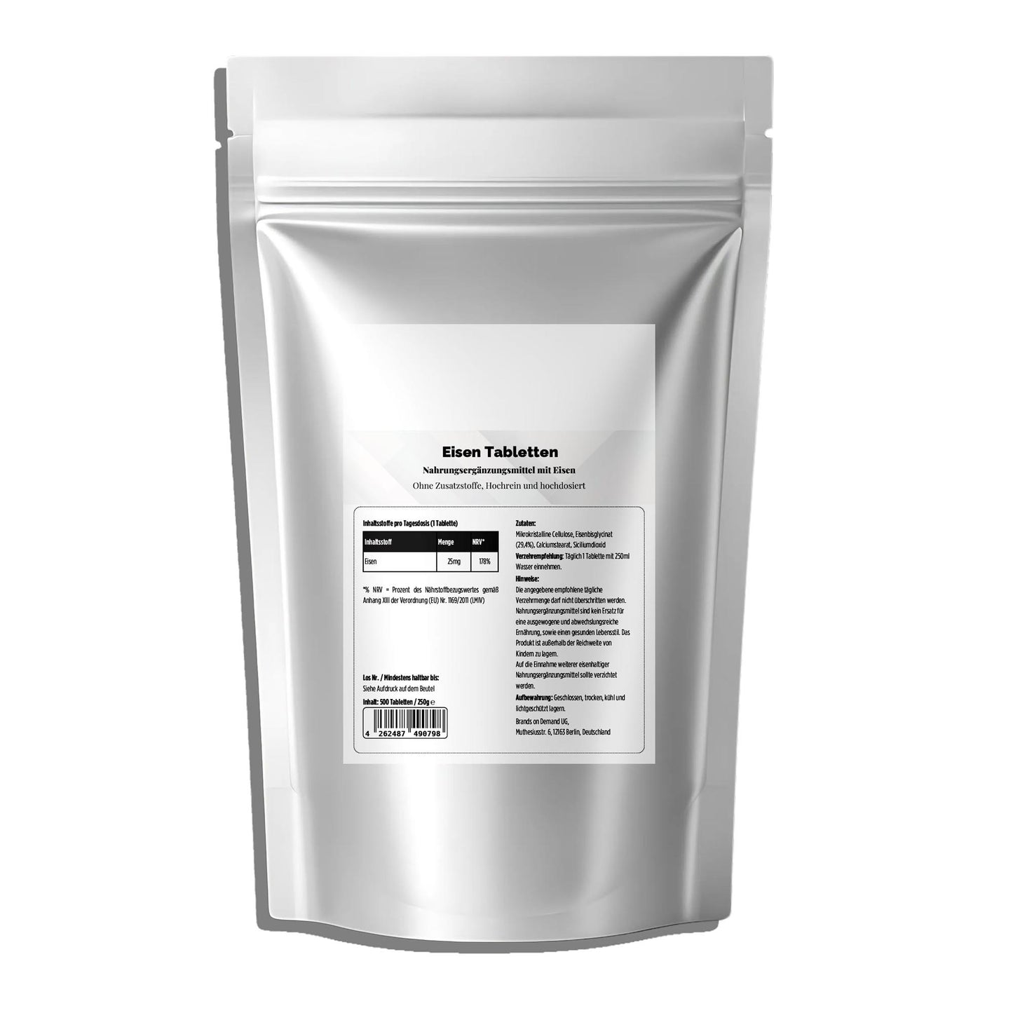 25 mg Eisen Bisglycinat - 500 Tabletten
